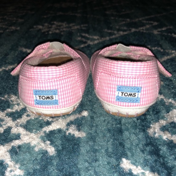 Tiny Toms, Pink Gingham, Crib Shoe, Size 4 - Picture 4 of 5